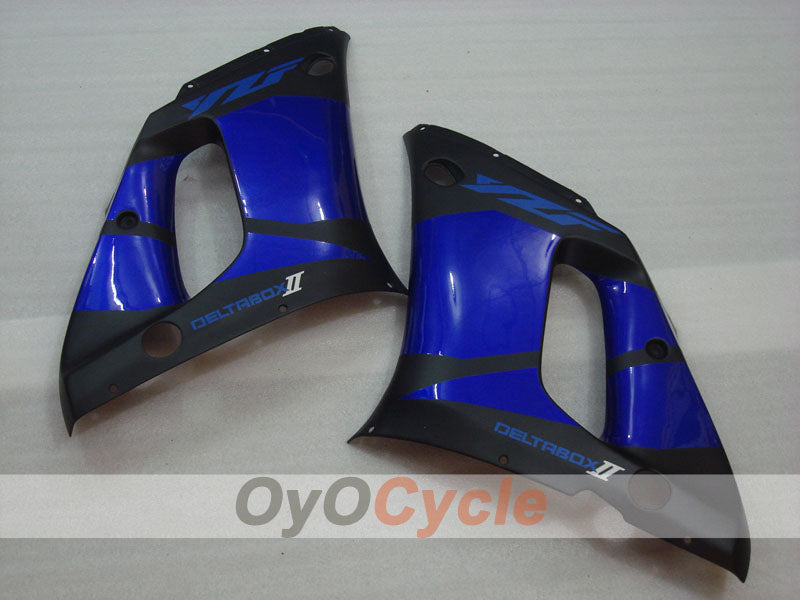 Kit de carénage injecté pour YZF-R6 98-02 - Bleu, noir, mat - Style d'usine #OYO87906002