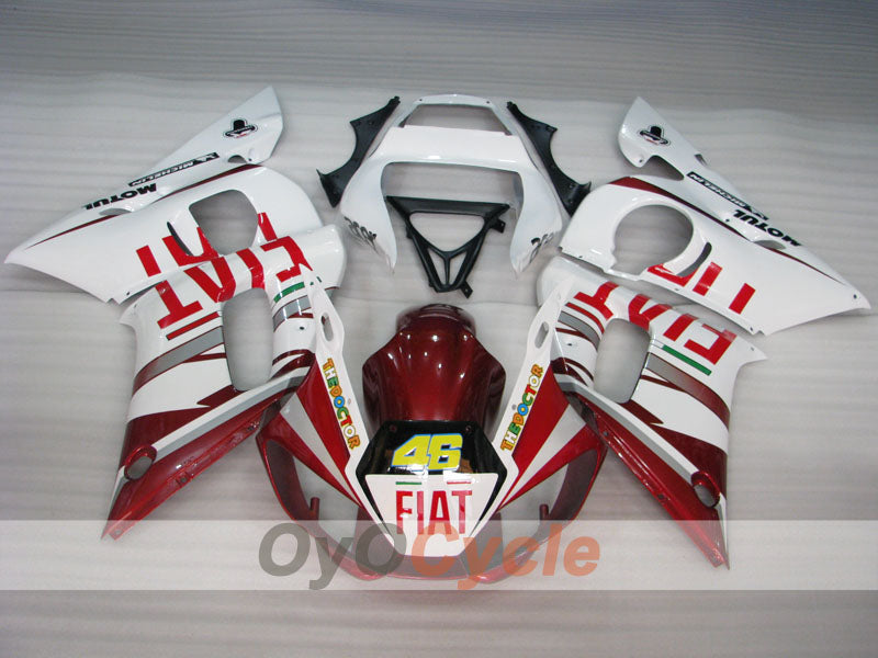 Kit de carénage injecté pour YZF-R6 98-02 - Rouge, blanc - FIAT #OYO87906004