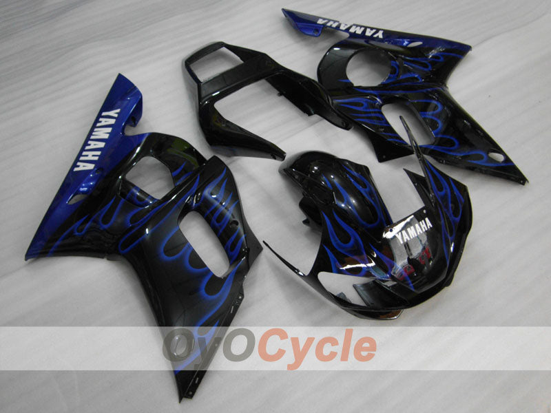 Kit de carénage injecté pour YZF-R6 98-02 - Bleu, Noir - Flamme #OYO87906008 Image principale du produit