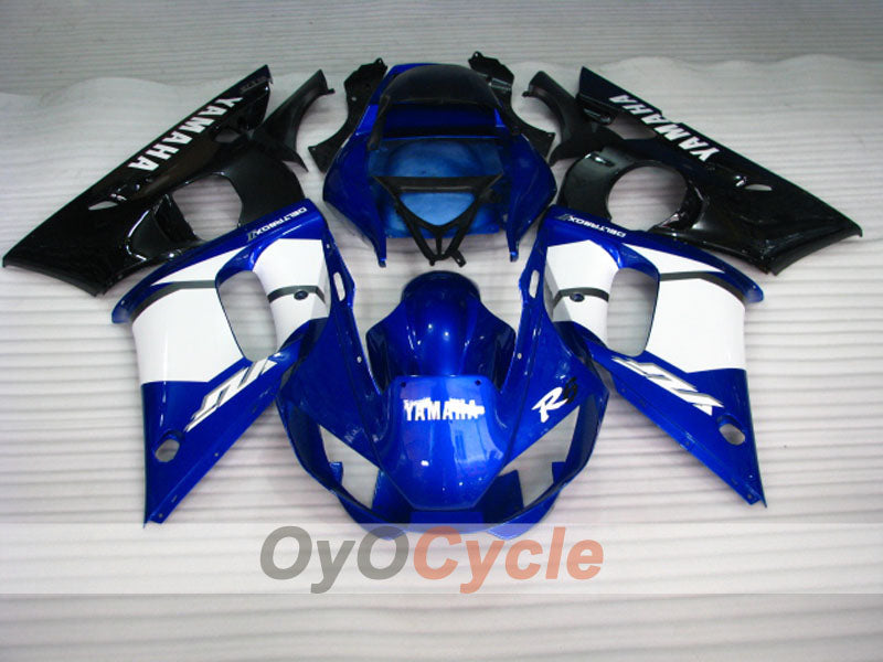 Kit de carénage injecté pour YZF-R6 98-02 - Bleu, Noir - Style d'usine #OYO87906009