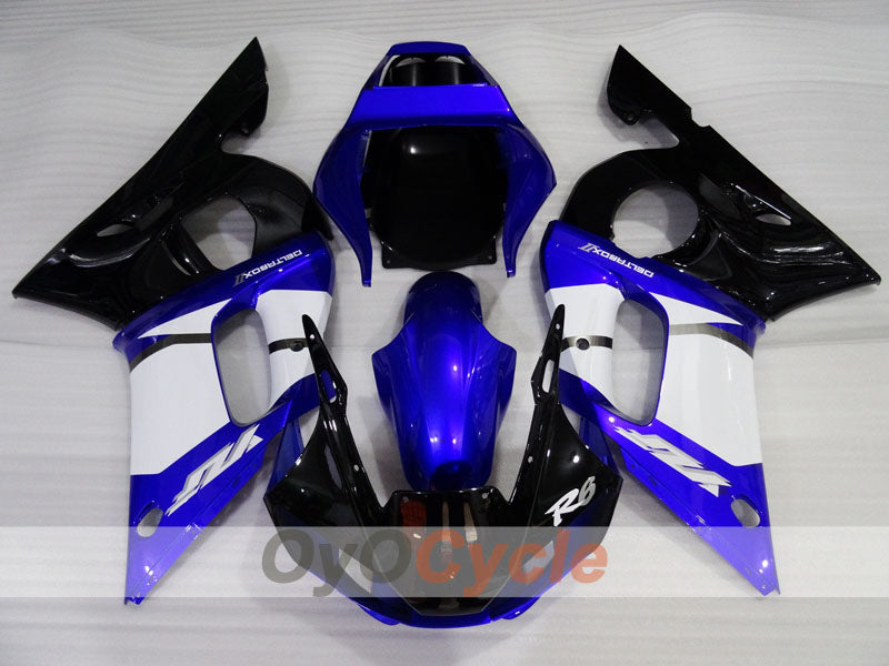 Kit de carénage injecté pour YZF-R6 98-02 - Bleu, Noir - Style d'usine #OYO87906010