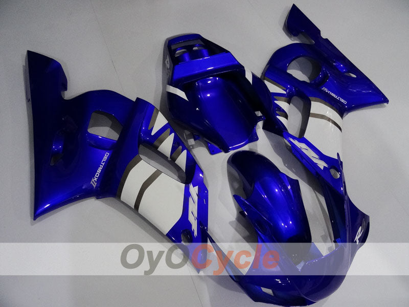 Kit de carénage injecté pour YZF-R6 98-02 - Bleu, Noir - Style d'usine #OYO87906011