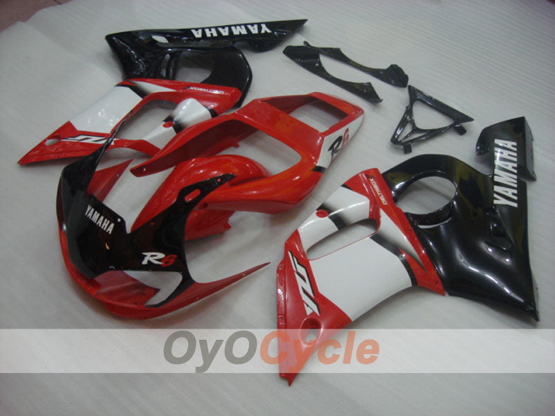Kit de carénage injecté pour YZF-R6 98-02 - Rouge, Noir - Style d'usine #OYO87906014