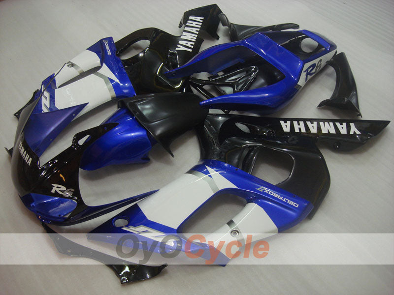 Kit de carénage injecté pour YZF-R6 98-02 - Bleu, Noir - Style d'usine #OYO87906015
