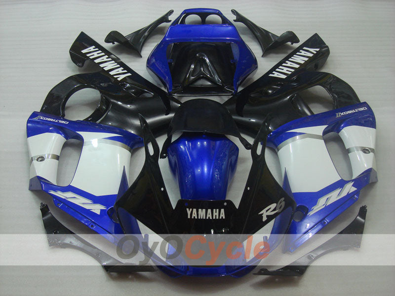 Kit de carénage injecté pour YZF-R6 98-02 - Bleu, Noir - Style d'usine #OYO87906015