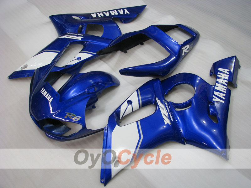 Kit de carénages à injection pour YZF-R6 98-02 - Bleu, Blanc - Style d'origine #OYO87906017
