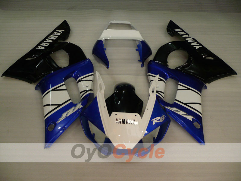 Kit de carénages à injection pour YZF-R6 98-02 - Bleu, Blanc - Style d'origine #OYO87906018