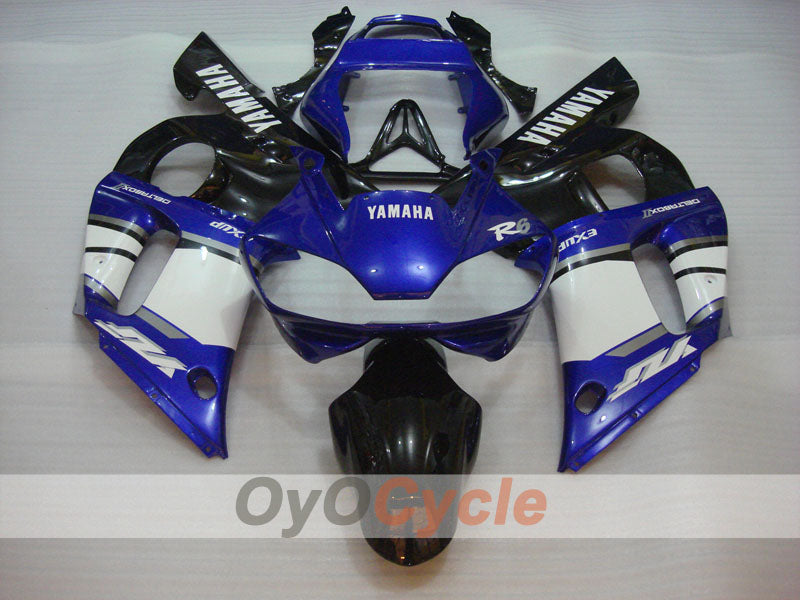 Kit de carénages à injection pour YZF-R6 98-02 - Bleu, Blanc - Style d'origine #OYO87906020