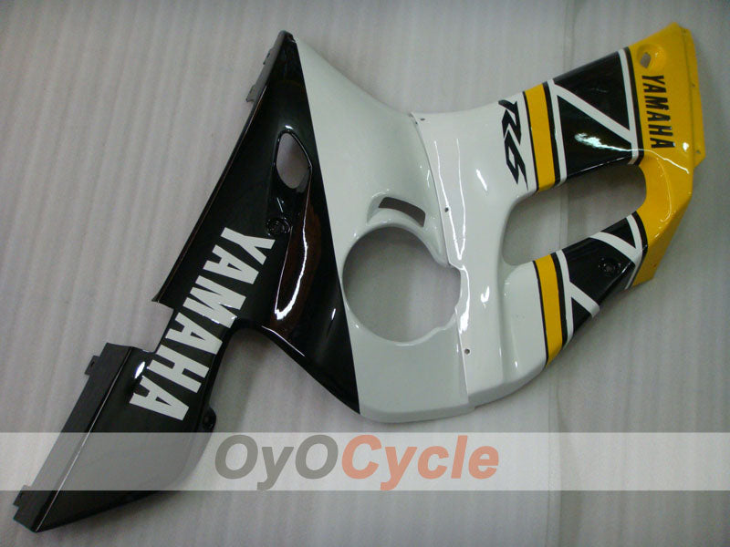 Kit de carénages à injection pour YZF-R6 98-02 - Jaune, Blanc - Style d'origine #OYO87906021