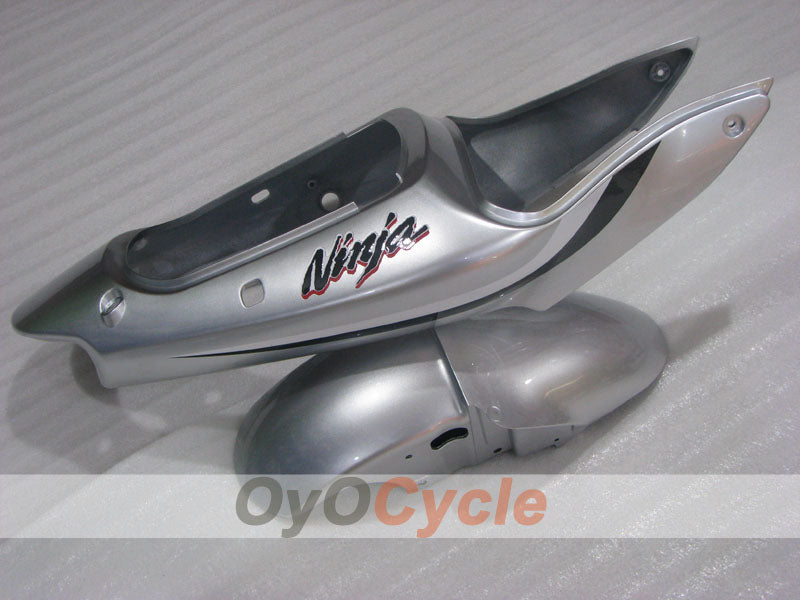 Kit de carénages à injection pour NINJA ZX-6R 00-02 - Noir, Argent - Style d'origine #OYO87906022