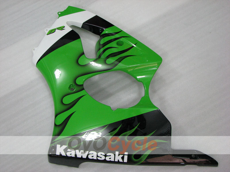 Kit de carénages à injection pour NINJA ZX-6R 00-02 - Vert, Noir - Style d'origine #OYO87906023