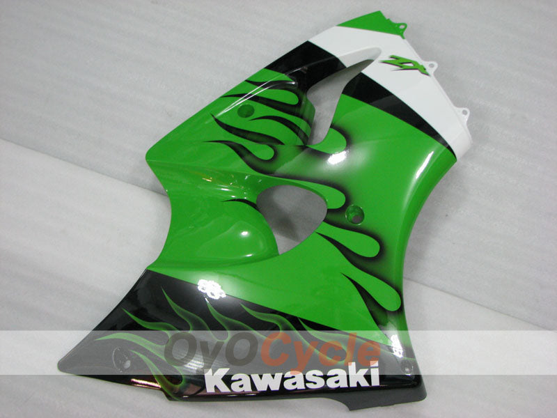 Kit de carénages à injection pour NINJA ZX-6R 00-02 - Vert, Noir - Style d'origine #OYO87906023