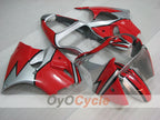 Kit de carénages à injection pour NINJA ZX-6R 00-02 - Rouge, Noir, Argent - Style d'origine #OYO87906024