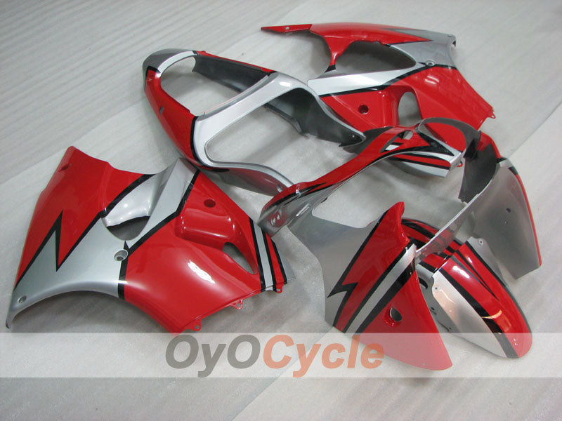 Kit de carénages à injection pour NINJA ZX-6R 00-02 - Rouge, Noir, Argent - Style d'origine #OYO87906024