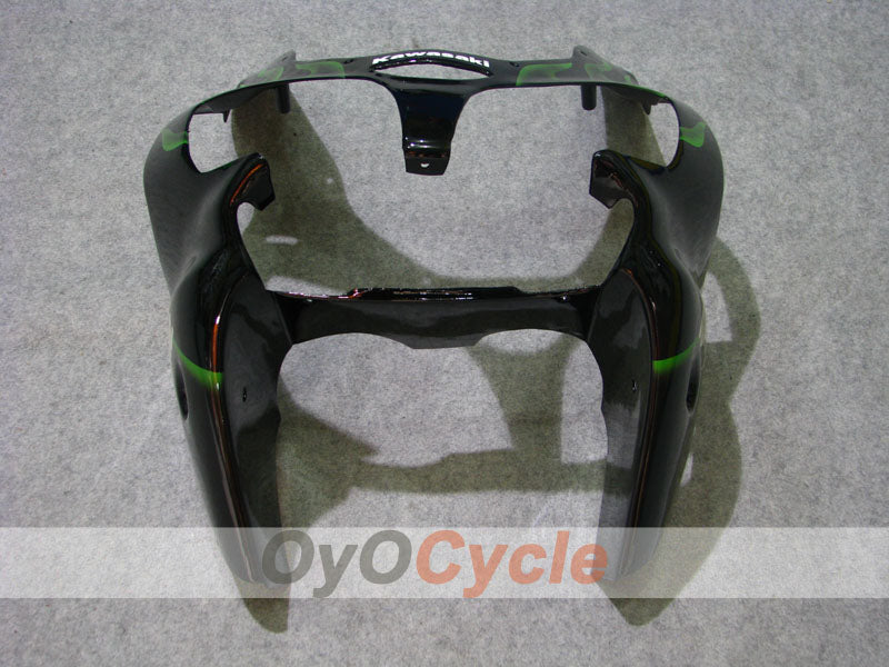Kit de carénages à injection pour NINJA ZX-6R 00-02 - Vert, Noir - Flamme #OYO87906025