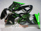 Kit de carénages à injection pour NINJA ZX-6R 00-02 - Vert, Noir - Flamme #OYO87906025