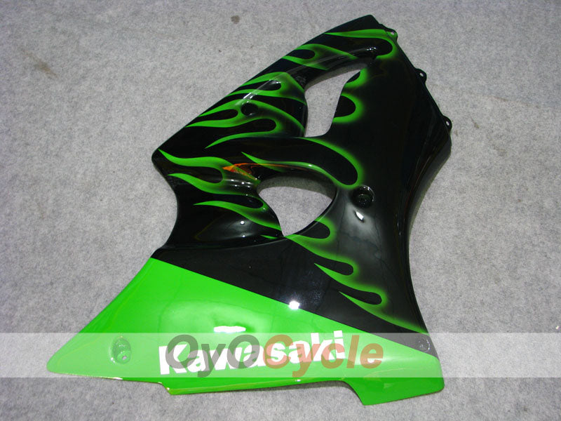 Kit de carénages à injection pour NINJA ZX-6R 00-02 - Vert, Noir - Flamme #OYO87906025