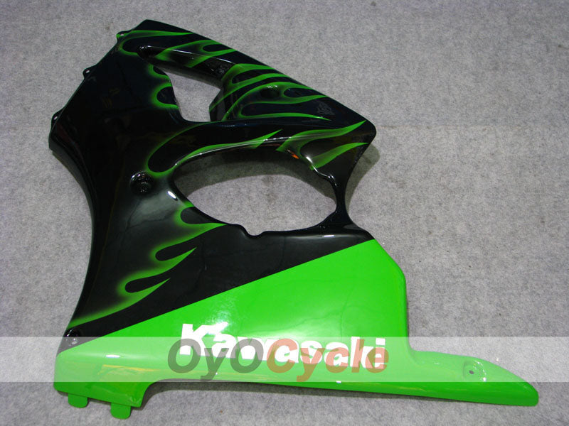 Kit de carénages à injection pour NINJA ZX-6R 00-02 - Vert, Noir - Flamme #OYO87906025
