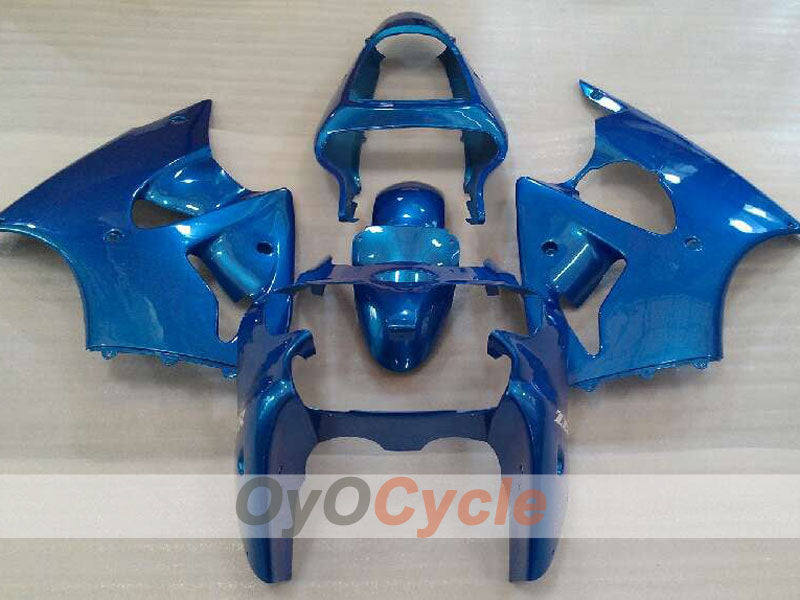 Kit de carénages à injection pour NINJA ZX-6R 00-02 - Bleu - Sans autocollant / décalcomanie, style d'origine #OYO87906028