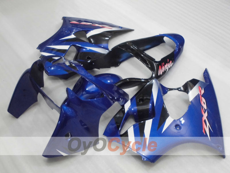 Kit de carénages à injection pour NINJA ZX-6R 00-02 - Bleu, Blanc, Noir - Style d'origine #OYO87906029