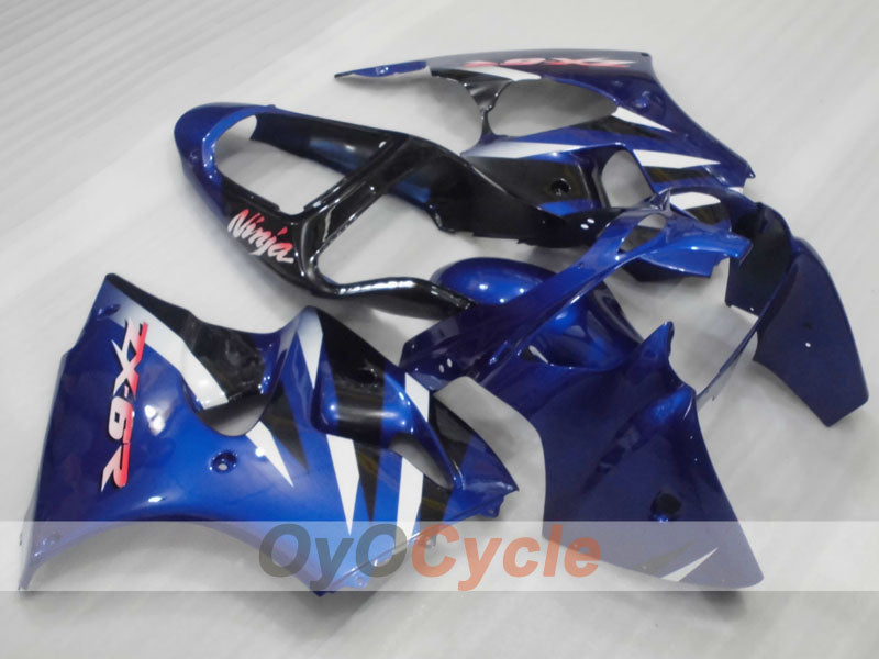 Kit de carénages à injection pour NINJA ZX-6R 00-02 - Bleu, Blanc, Noir - Style d'origine #OYO87906029