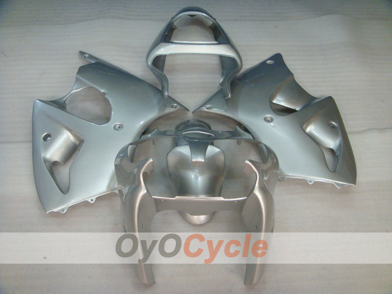 Kit de carénage à injection pour NINJA ZX-6R 00-02 - Argent - Sans autocollant / décalcomanie, style d'usine #OYO87906031
