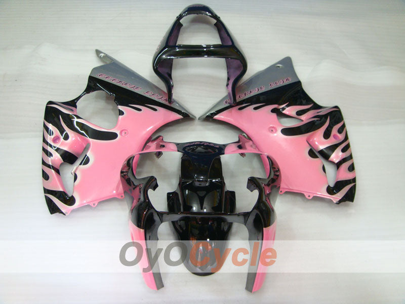 Kit de carénage à injection pour NINJA ZX-6R 00-02 - Noir, Rose - Personnalisé #OYO87906032