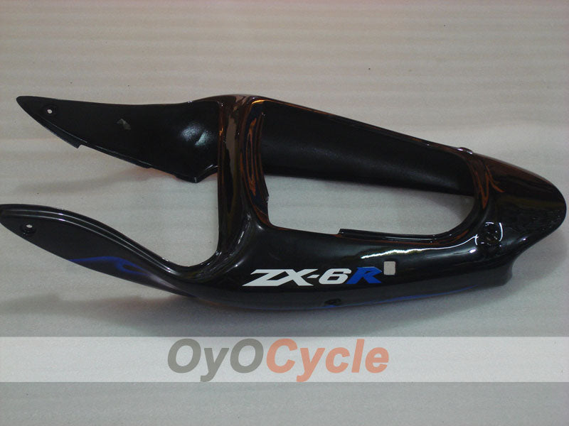 Kit de carénage à injection pour NINJA ZX-6R 00-02 - Bleu, Noir - Flamme #OYO87906033