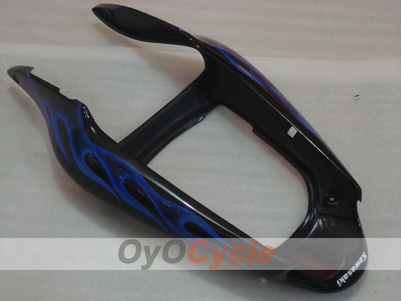 Kit de carénage à injection pour NINJA ZX-6R 00-02 - Bleu, Noir - Flamme #OYO87906033