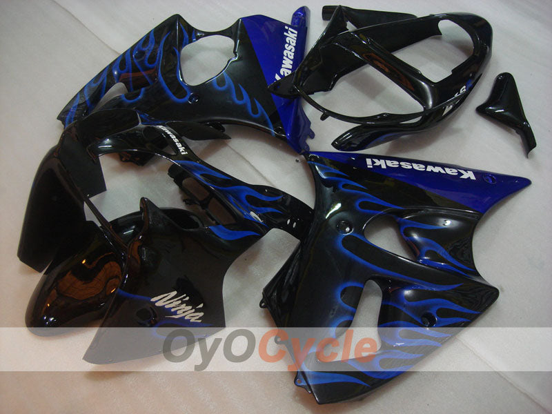Kit de carénage à injection pour NINJA ZX-6R 00-02 - Bleu, Noir - Flamme #OYO87906033