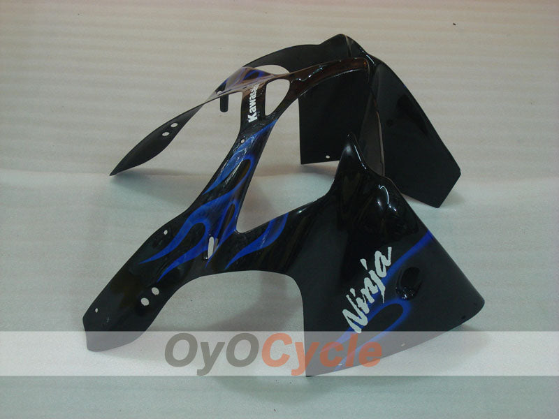 Kit de carénage à injection pour NINJA ZX-6R 00-02 - Bleu, Noir - Flamme #OYO87906033