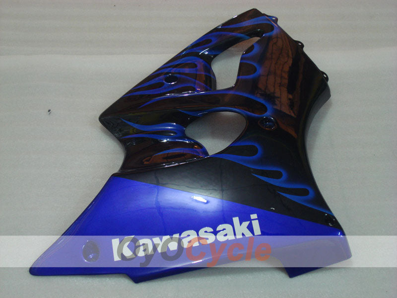 Kit de carénage à injection pour NINJA ZX-6R 00-02 - Bleu, Noir - Flamme #OYO87906033