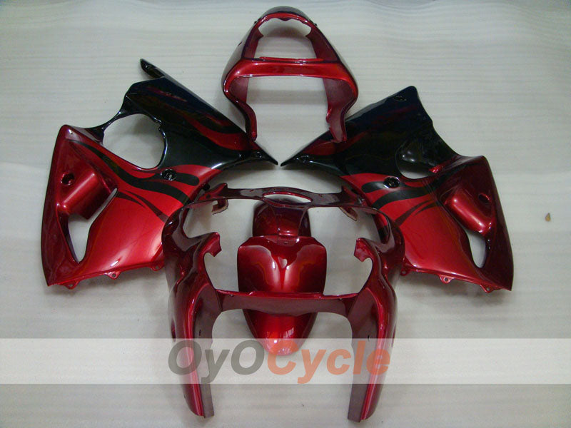 Kit de carénage à injection pour NINJA ZX-6R 00-02 - Rouge, Noir - Flamme #OYO87906035