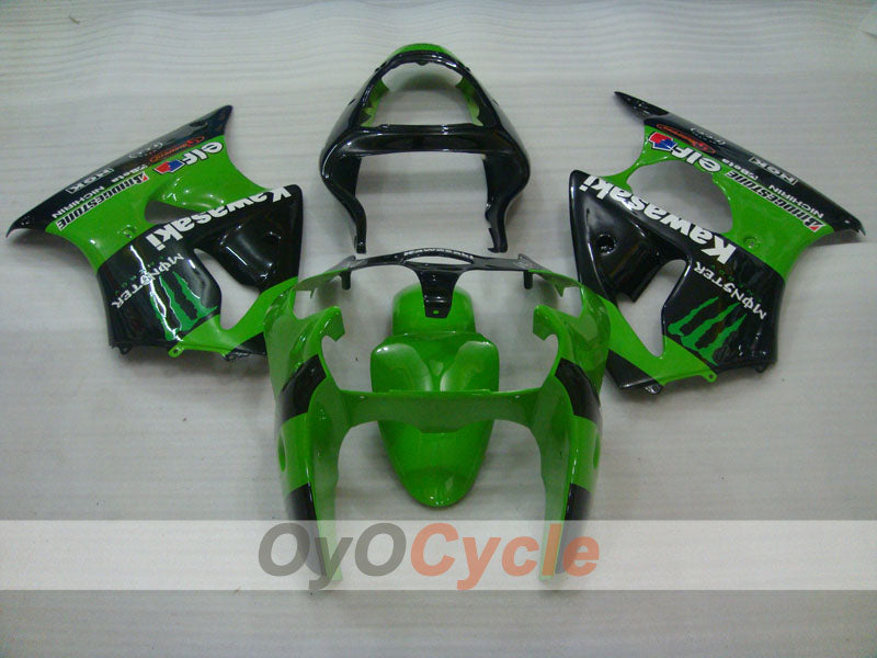 Kit de carénage à injection pour NINJA ZX-6R 00-02 - Vert, Noir - Monster #OYO87906036