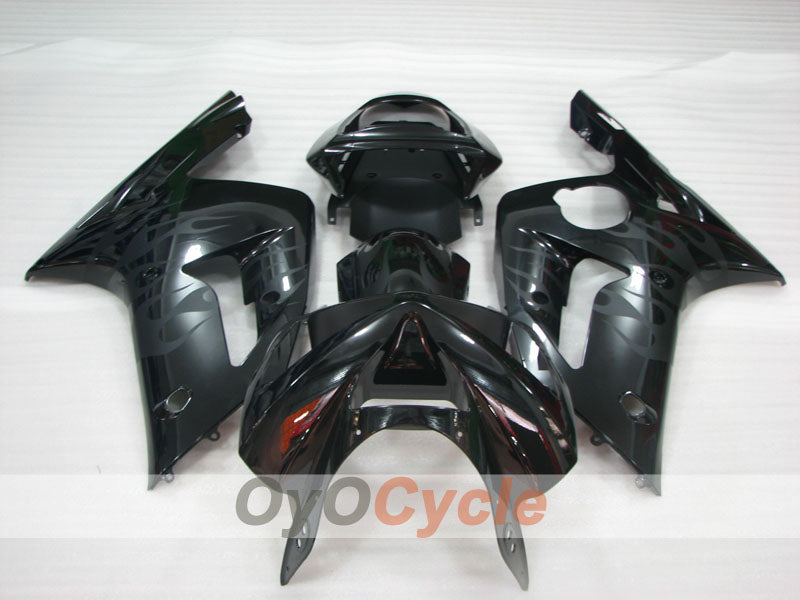 Kit de carénage à injection pour NINJA ZX-6R 03-04 - Noir - Flamme #OYO87906037