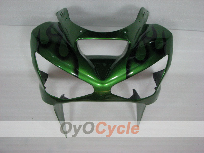 Kit de carénage à injection pour NINJA ZX-6R 03-04 - Vert, Noir - Flamme #OYO87906038