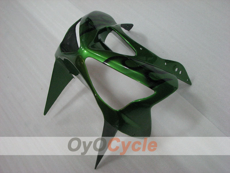 Kit de carénage à injection pour NINJA ZX-6R 03-04 - Vert, Noir - Flamme #OYO87906038