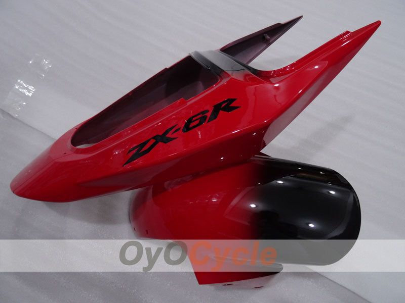 Kit de carénage à injection pour NINJA ZX-6R 03-04 - Rouge, Noir - Style d'usine #OYO87906039