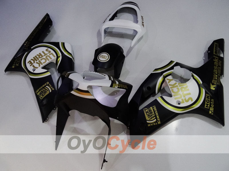 Kit de carénage à injection pour NINJA ZX-6R 03-04 - Blanc, Noir - Lucky Strike #OYO87906041