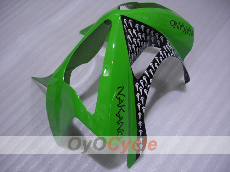 Kit de carénages injectés pour NINJA ZX-6R 03-04 - Vert, Noir - Nakano #OYO87906044