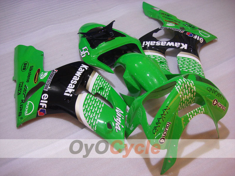 Kit de carénages injectés pour NINJA ZX-6R 03-04 - Vert, Noir - Nakano #OYO87906045
