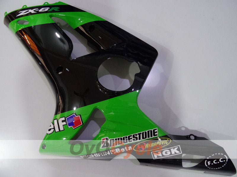 Kit de carénages injectés pour NINJA ZX-6R 03-04 - Vert, Noir - Nakano #OYO87906046
