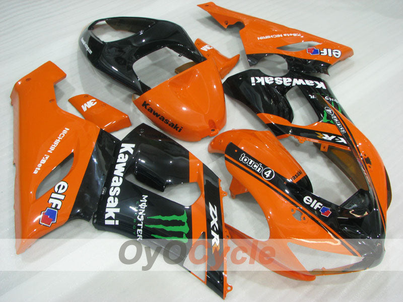 Kit de carénages injectés pour NINJA ZX-6R 05-06 - Orange, Noir - Monster #OYO87906048
