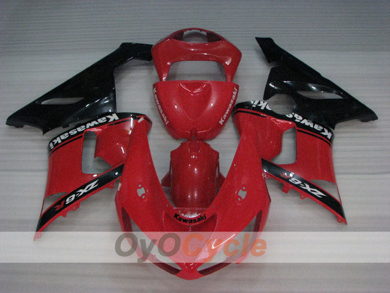 Kit de carénages injectés pour NINJA ZX-6R 05-06 - Rouge, Noir - Style d’origine #OYO87906050