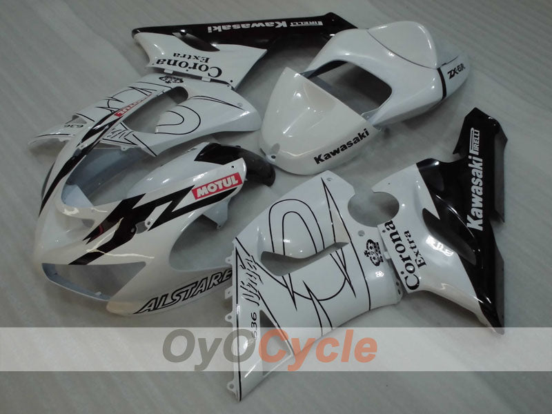 Kit de carénages injectés pour NINJA ZX-6R 05-06 - Blanc, Noir - Corona #OYO87906051