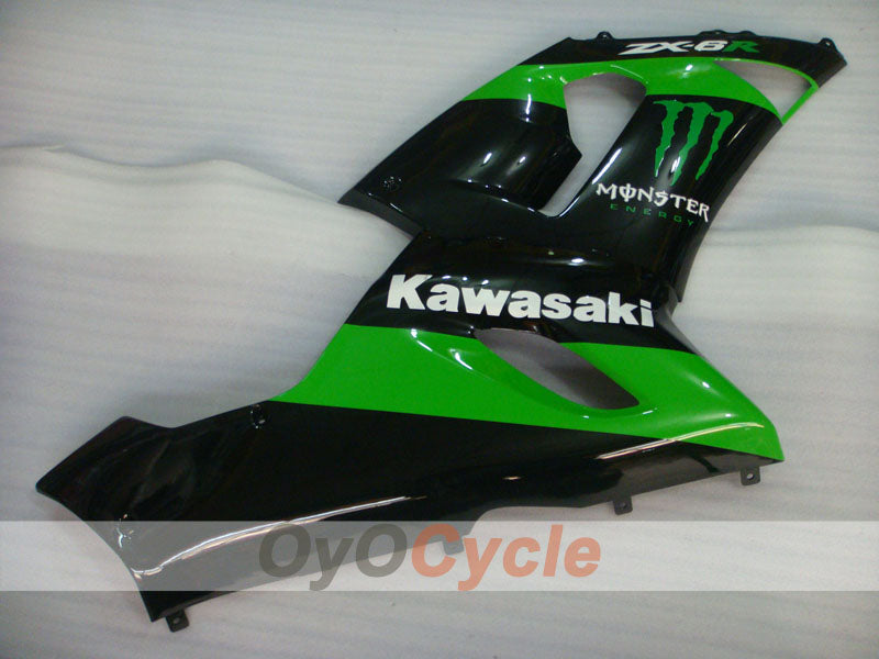 Kit de carénages injectés pour NINJA ZX-6R 05-06 - Vert, Noir - Monster #OYO87906052