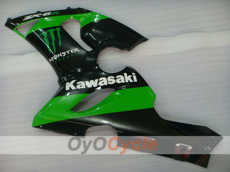 Kit de carénages injectés pour NINJA ZX-6R 05-06 - Vert, Noir - Monster #OYO87906052