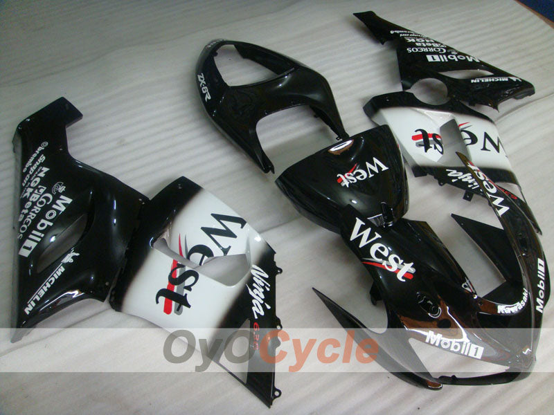 Kit de carénage à injection pour NINJA ZX-6R 05-06 - Blanc, Noir - West #OYO87906055 Image principale du produit