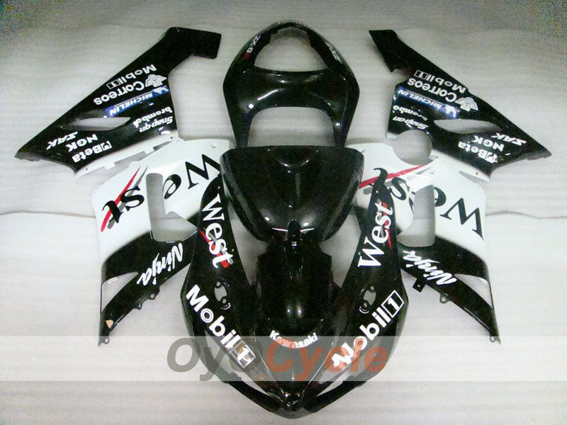 Kit de carénage à injection pour NINJA ZX-6R 05-06 - Blanc, Noir - West #OYO87906056