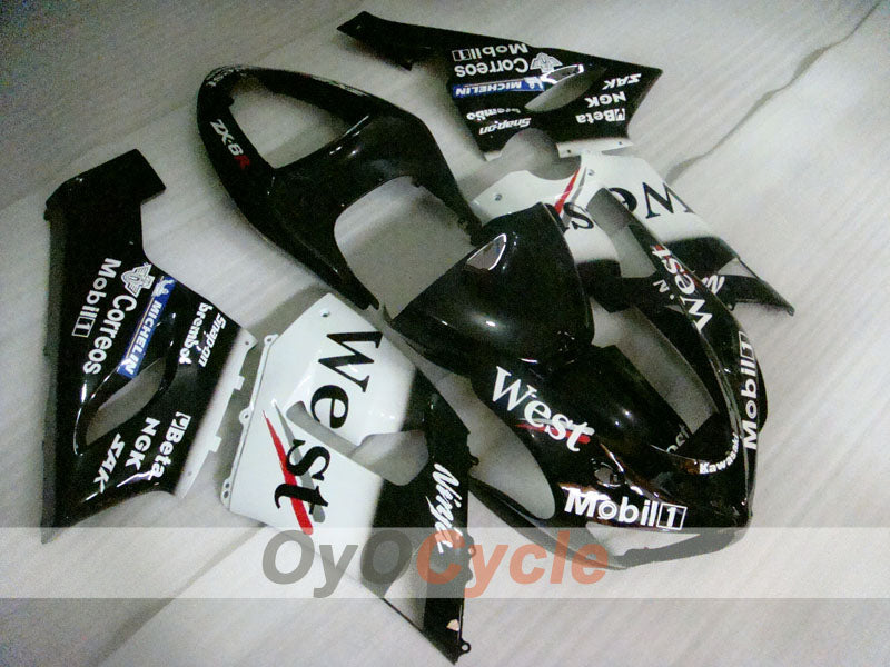 Kit de carénage à injection pour NINJA ZX-6R 05-06 - Blanc, Noir - West #OYO87906056 Image principale du produit